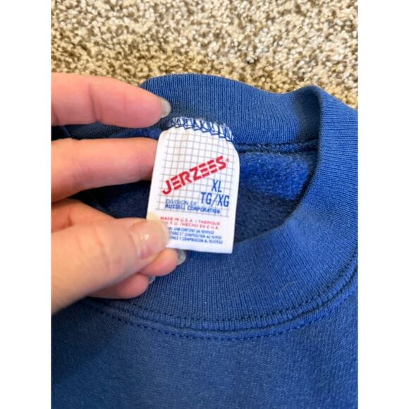 Vintage Jerzees Blue Sweatshirt Men’s XL Pullover Made in USA Cotton - Picture 3 of 7